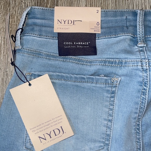 New nwt Marilyn straight cool embrace NYDJ Light Wash crop Jeans Hollander - Picture 5 of 6